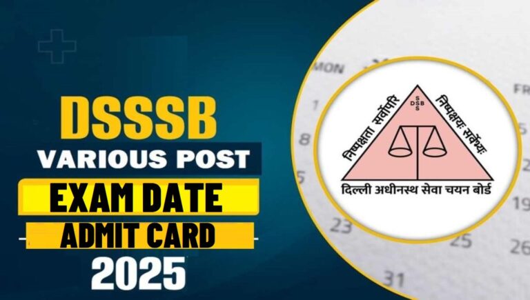 DSSSB October Exam Admit Card