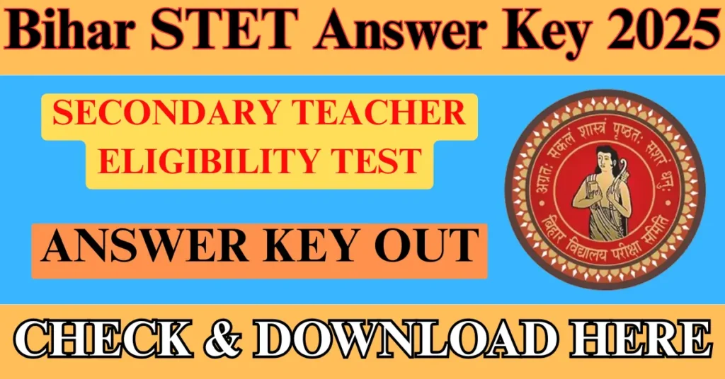 Bihar STET Answer Key 2025 OUT