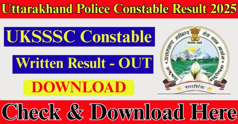 UKSSSC Police Constable Result 2025 Out
