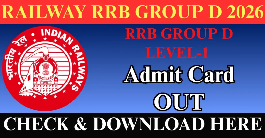 Railway RRB Group D Admit Card 2026 out
