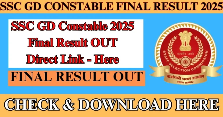 SSC GD Constable Final Result 2025 out