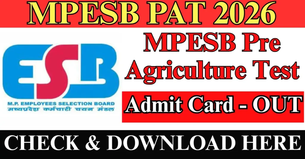 MPESB PAT Admit Card 2026