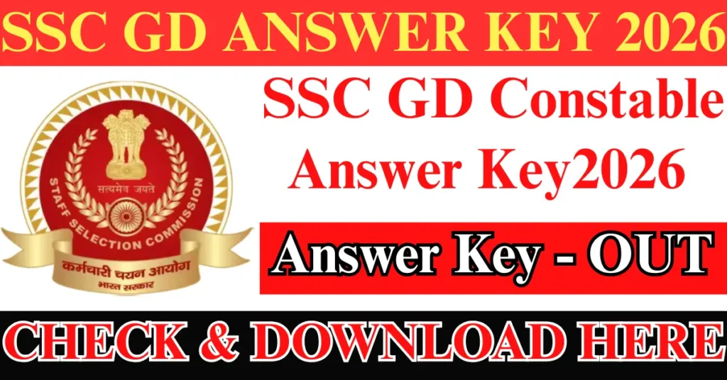 SSC GD Constable Answer Key 2026 Download