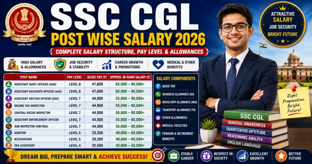 SSC CGL Post Wise Salary Structure 2026