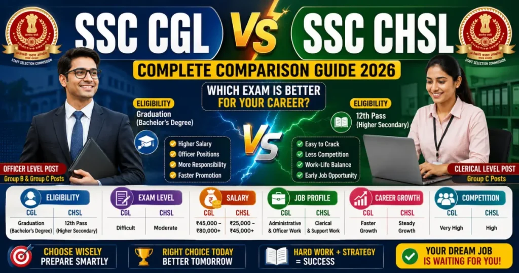 SSC CGL vs SSC CHSL 2026 Comparison