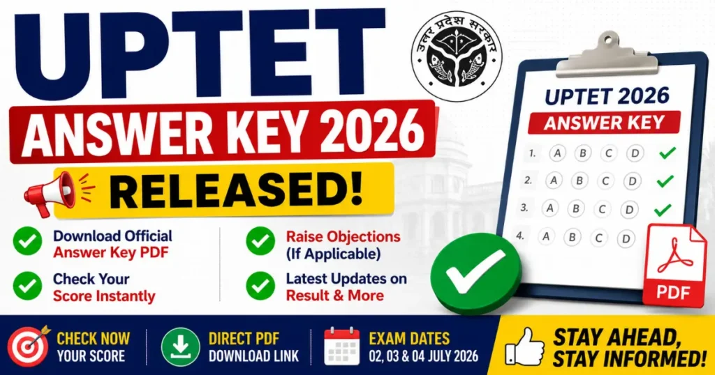 UPTET Answer Key 2026 Download Link